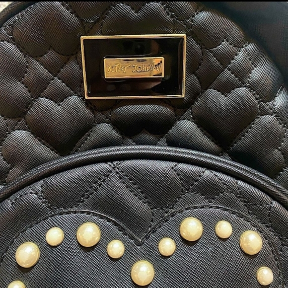 Betsey Johnson Black Pearl Backpack Y2K - Picture 2 of 6